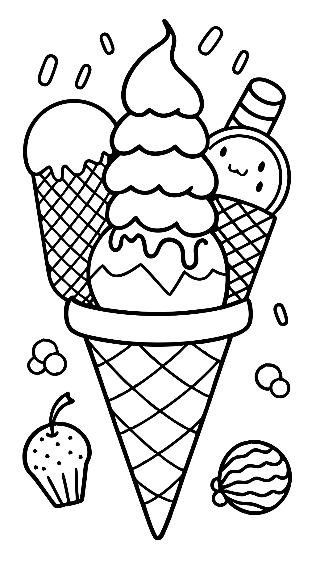 Páginas para colorear de conos de helado